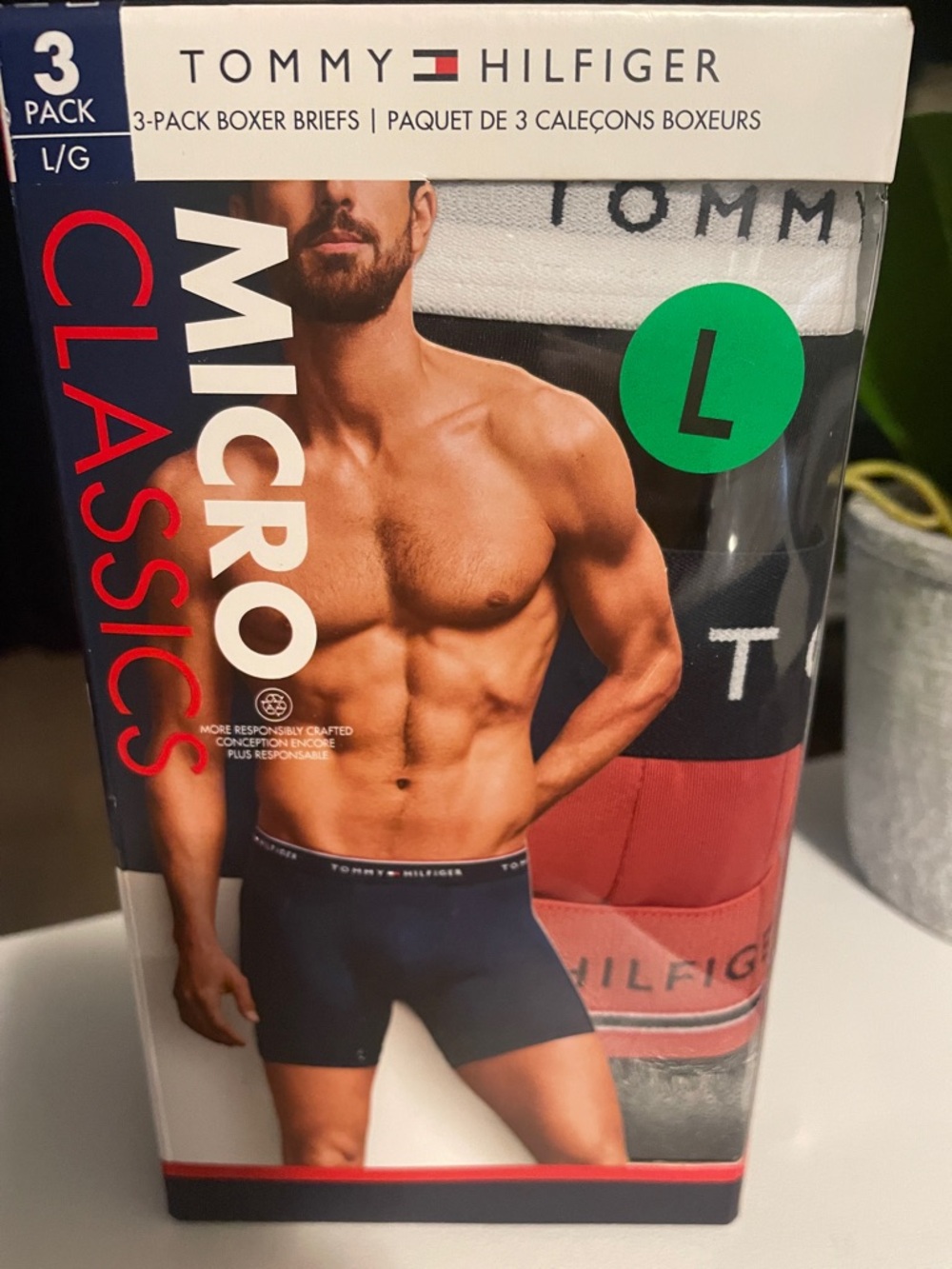 Tommy Hilfiger 3-Pack Boxer Briefs — Navy, White, Red